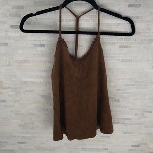 Brown suede tank top